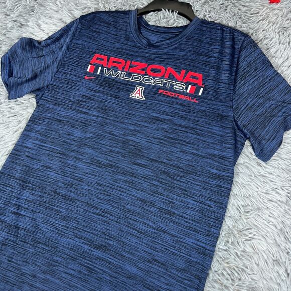 Nike Adult Shirt Large Blue Red Arizona Wildcats Football Pullover Dri-Fit Mens - Picture 1 of 9